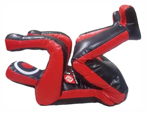 FITIZ MMA Brottningsdummy Judo boxningssäck dummy BJJ brottningsdummy sittande position brasiliansk JIU Jitsu inlämning självförsvar träning vinyl flerfärgad välj dummy 170 cm OFYLLD (svart/röd)