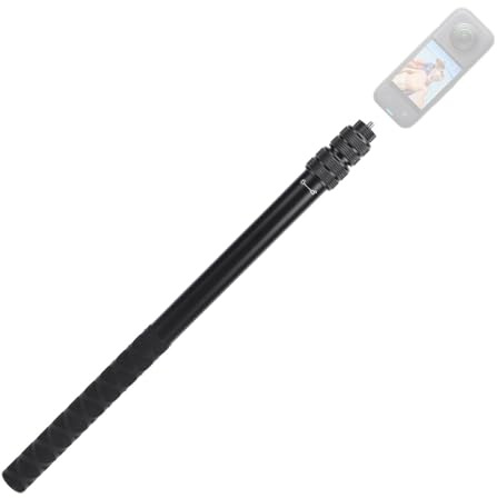 Annadue Selfie-stav i Aluminiumlegering, Utdragbar Kamerastång med Texturerat Grepp, Lätt 45,3 Tum Teleskoperande Monopod Kompatibel med 360 Actionkameror