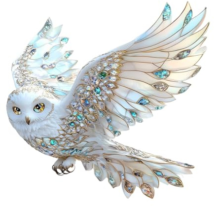 JRYXDS Hängende Fensterdeko, Sonnenfänger, Vogel-Anhänger Aus Acryl, Weißes Eulenornament, Fensterdeko Hängend Modern, Suncatcher, Aufhängen Fensterbehang Fenster Türen Deko