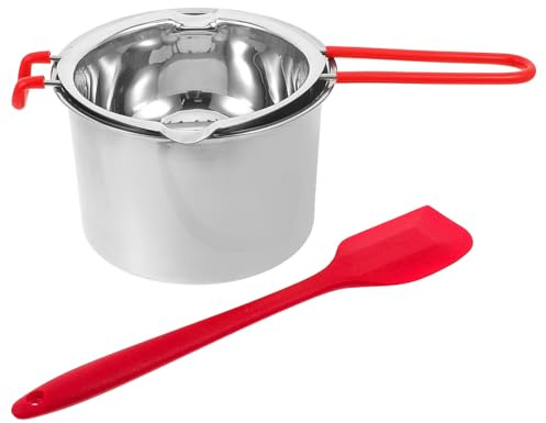 MAGICLULU Pentola a Bagnomaria in Acciaio Inox 201 Set 3 Pezzi da 600 Ml Beccucci Versatori e Manico Isolante per Sciogliere Cioccolato, Burro, Cera, per Uso Domestico e Colore Casuale