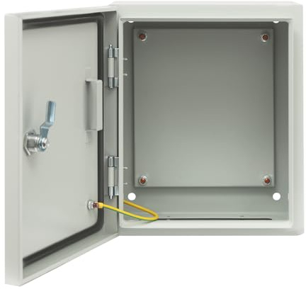 Scatola elettrica per esterni, impermeabile, scatola di distribuzione richiudibile in acciaio, 25 x 30 x 15 cm, scatola elettrica con strisce di tenuta, IP50-55, per industria e casa