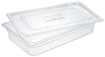 WAS 9411 065 Serie 94 Polycarbonat Gastronormbehälter mit Stapelrand, Transparent, 9.00L, 1/1 GN, 65mm Höhe