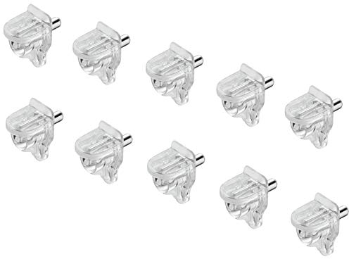 Gedotec Glas-Bodenträger Kunststoff | H10347 | 50 Stk. Fachbodenträger zum Einstecken ins Holz | Bodenhalter Breite: 10,5 mm | Fachträger - Glasplattenhalterung - Halterung Tisch