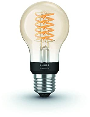 Philips Hue White Filament, Lampadina a filamento connessa, Luce Bianca Calda, dimmerabile, attacco E27, 9W