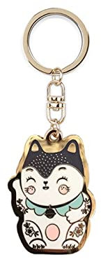 Label'Tour Schlüsselanhänger Katze Maneki Neko, mehrfarbig