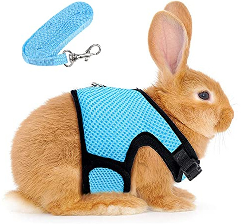 Adjustable Rabbit Harness for Rabbits Guinea Pigs Small Animals with Lead Harness with Lead for Guinea Pigs for Small Pets, Rats, Iguanas, Hamster Ferrets, L