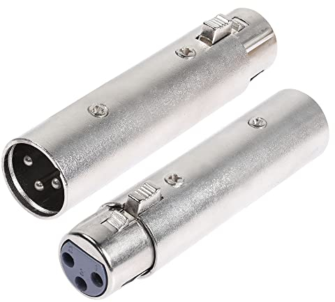 PNGKNYOCN Adattatore XLR maschio a femmina, connettore adattatore prolunga cavo microfono audio XLR a 3 pin (confezione da 2)