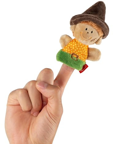 SIGIKID 43005 Fingerpuppe Räuber, Plüschpuppe zum Auf-die-Finger-stecken, Rollenspiel, Geschichten erzählen, Spielen, für Kinder ab 6 Monaten, Räuber/Mehrfarbig 10 cm
