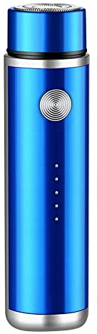 Mini Rasoir Électrique Portable pour Hommes, Rasoir à Barbe Électrique USB, Mini Tondeuse à Rasoir Imperméable à Leau, Rasoir Rotatif pour Voyage Ou La Maison