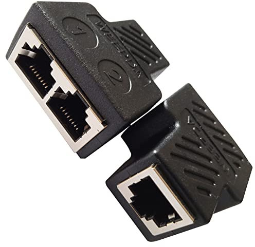 SHANFEILU RJ45 Adaptateur de séparateur RJ45 8P8C Femelle à 2 Femelle Séparateur couplage LAN Ethernet 1 à 2 Ethernet Connecteur d'adaptateur de séparateur pour Cat5 Cat6 2 pièces