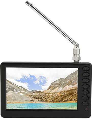 GOWENIC Téléviseur Portable 5 Pouces avec Support, Mini Télévision Numérique Rechargeable 1080p, Conforme ISDB T, pour la Pêche, la Conduite et Les Vacances en Plein Air