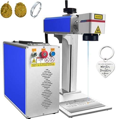 30W Fiber Laser Engraver LightBurn Laser Engraving Machine with Red Dot Pointer 150x150mm Solid State Marking Engraving Machine for Metal Aluminum Steel Gold Silver Jewelry