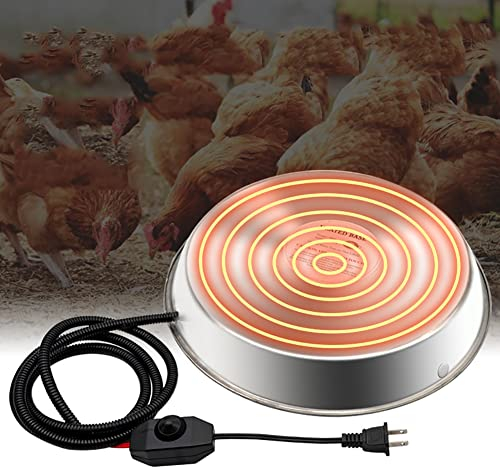 ARWIC 33,5-cm-Geflügeltränke-Heizsockel, Hühner-Wassererhitzer mit Thermostat, 48-W-Geflügel-Enteisungstränke, geeignet für Kükenstall, Vögel, Enten