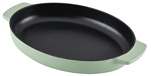 KitchenAid Au Gratin Bräter aus emailliertem Gusseisen, oval, 2,5 Quart, Pistazie