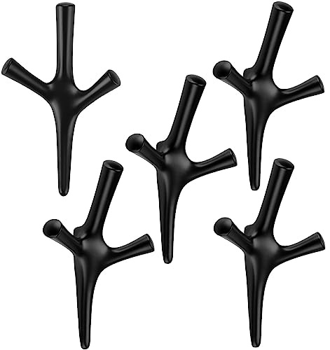 SOTECH 5 Stück Dreifachhaken TRICO schwarz matt 157 x 106 x 60 mm | mit verdeckter Montage Garderobenhaken aus der BlackLine Kollektion