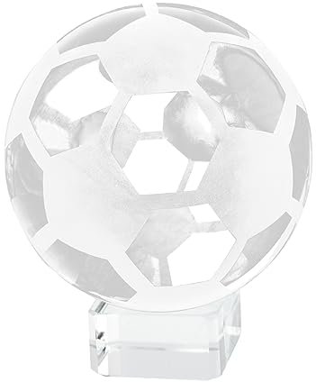 Abaodam Kristall-fußball-Ornament Klare Kristall-fußball Mit Ständer Transparenter Kristall-fußball Für Dekoration Und Geschenkidee