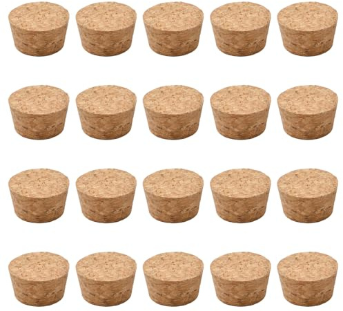 INCREWAY 20 Stück konische Korkstopfen, konischer Weinflaschenverschluss aus Holz, natürliche Weichholzstopfen für Weinflaschen, Glasflaschen, Gläser