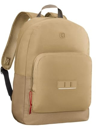 WENGER Zaino Porta PC Crango, Notebook 16”, Organizer, 27 l, Uomo Donna, Ufficio Viaggi di Lavoro Università, Crema, Sostenibile, 653180