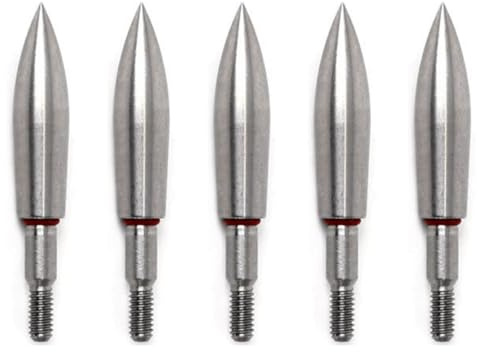 Archery Field Points, 5Pcs 100/150/200/250/300/350 Grain Archery Arrow Tip | Stainless Steel, Fit for Field Target Practice & Shooting