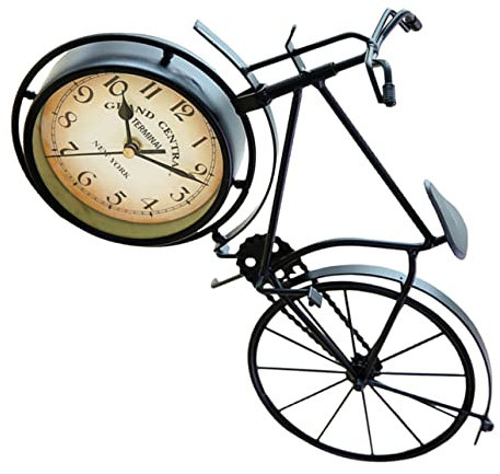 Ciieeo Fahrrad Tischuhr Aus Metall Vintage Wecker Stumme Desktop Uhr Für Büro Schlafzimmer Wohnheim Dekor