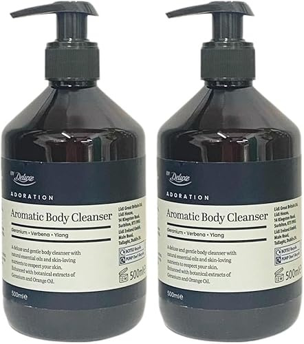 Adoration Aromatic Body Cleanser, Geranium, Verbena & Ylang, Twin Pack (500mL x 2)