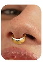 BodyBonita Oro Piercing Septum 16G - Acero Inoxidable 316L Piercing Nariz Aro Piercing Nariz Acero Quirurgico Hombre Mujer 10 mm Slender