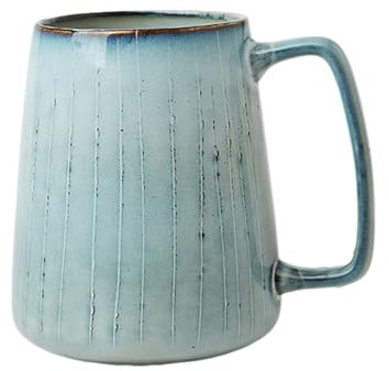 Taza de café grande de cerámica de 700 ml, tazas de gran capacidad con asa, tazas grandes para bebidas calientes, aptas para lavavajillas y microondas (azul claro)