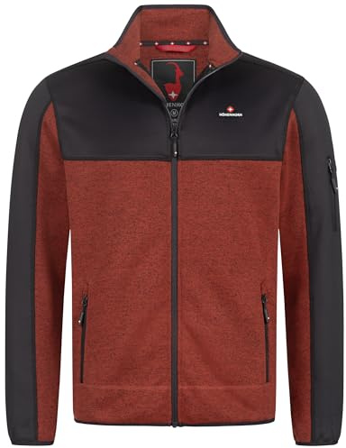 Höhenhorn Naurun Chaqueta de forro polar para hombre, chaqueta híbrida, chaqueta de punto, chaqueta Softshell, rojo, L