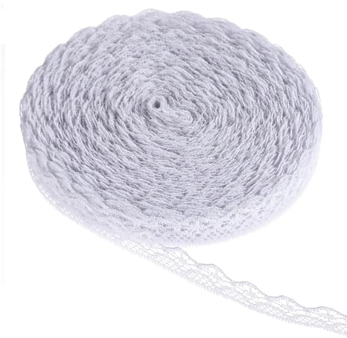 Nastro in pizzo elastico elastico in pizzo con motivo vintage nastri per cucito all'uncinetto nastro per tagliare delicati nastri floreali bianchi per artigianato, confezioni regalo, decorazioni