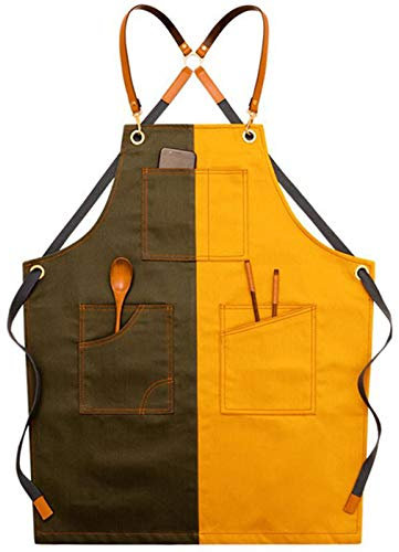 KRXSOBNV, Delantal de Herramientas for Hombres, Delantal de Lona for Hombres, Delantal de Trabajo Resistente con Bolsillos, Delantal de Herramientas Resistente al Desgaste God kvalitet,Pantalón de TR