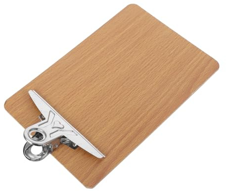 HOMSFOU Klemmbrett aus 3mm Dicker Hartfaserplatte mit Rundem Winkeldesign Robustes Holzbrett für Büroarbeiten und Praktische Nutzung im A5-format