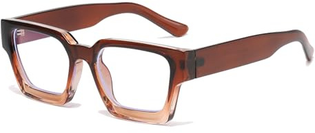 LJCZKA Blaulichtfilter Brille Quadratisch Damen Herren, Eckig Computerbrille Blaulichtfilter Dicker Rahmen Anti-Müdigkeit für PC, TV und Handy