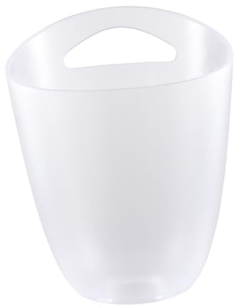 Healifty Seau à Glace Transparent avec Poignée Incliné Bac De Stockage De Glaçons Capacité Importante Anti-Rouille pour Bière Et Boissons Fraîches