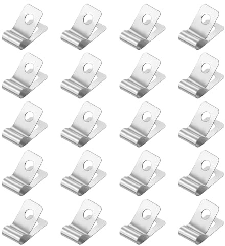 sourcing map 20pcs Metal Wire Clamp 3/16 Inch (4mm) R-Type Cable Clip 304 Stainless Steel Conduit Cable Clamp Cord Fastener Holder Strap Clip for Industrial Household Installation Pipe Wire
