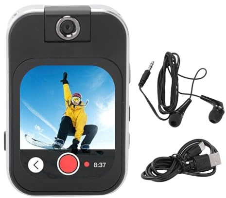 Caméra d'action HD avec Lecteur MP3 MP4, caméra avec Pince arrière, Chargement USB Rechargeable, enregistreur vidéo Portable sans Mains, pour Le Cyclisme en Plein air, la Course à