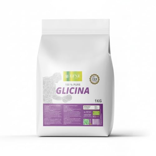 EFNE | Glicina 100% Pura en Polvo | 1 kg (333 Tomas) | Aminoácido Esencial | Sabor Suave y Fácil Disolución | Vegano, Natural 100% | Ideal para Descanso, Recuperación y Formación de Colágeno