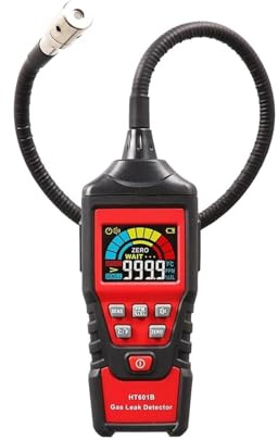 Gas Detector, Detector De Gas Fuga HT601A HT601B 0 1000 Ppm Alarma Sonora Y Pantalla Metano Natural Inflamable para El Trabajo Hogar(Ht601b)