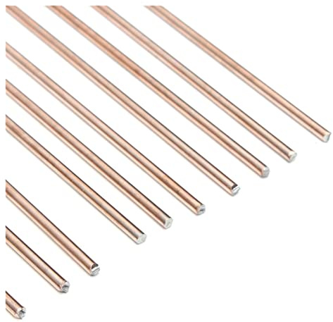 welding rod 10pcs 1.6/2.4/3.2mm*330mm Red Copper Welding bar Brazing Wire Solder TIG Filler Rod Carbon steel argon arc welding wire For Professionals and DIYers(3.2mm)
