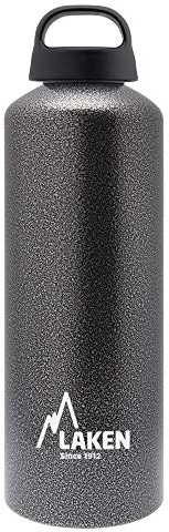 Laken Classic Borraccia Bottiglia d'acqua con Apertura Ampia e Tappo a Vite con Impugnatura, 1 Litro, Granito