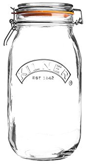 Kilner Bügelverschluss Glas | 1,5 L | Rund | Vorratsgläser mit Deckel luftdicht | mit Gummidichtung | Glas mit Deckel für Gewürze oder Gemüse | Spülmaschinengeeignet