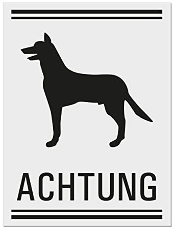 Schild Achtung Hund 200x150 mm Aluminium matt-silber selbstklebend Nr.37050-E