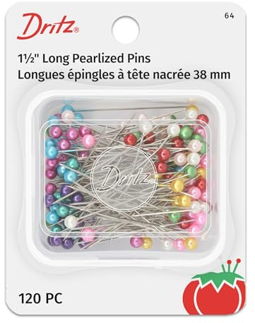 Dritz 64 Pearlized Pins, Long, 1-1/2-Inch (120-Count),Assorted