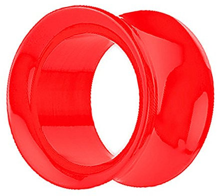 Piercingfaktor Flesh Tunnel Kunststoff Double Flared Rund Ring Kreis Creole Ohr Plug Ear Piercing Farbig 4mm Rot