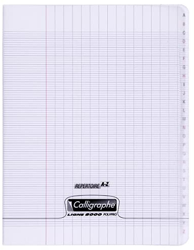 Calligraphe 18851C - Vokabelheft / Adressbuch Calligraphe geheftet, 17x22cm, 48 Blatt französische Lineatur, 90g, Transparent, 1 Stück