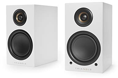 Triangle - Enceintes Actives LN01A - Enceintes Bibliothèque Bluetooth avec Amplificateur 2 x 50W - Audio HD - Entrées Phono/Platine Optique & Sortie Caisson - 165 x 291 x 225 mm – Blanc (Paire)
