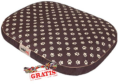 HobbyDog OVAL MOWBWL6 + Spieltau gratis Hundebett Ruheplatz Hundematratze Hundekissen Hundematte Schlafplatz (4 Verschiedene Größen) (XL (108 x 85 cm))