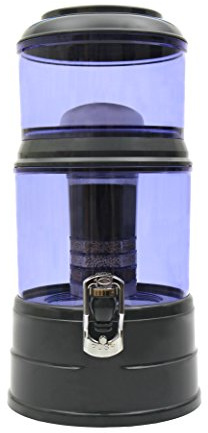 AcalaQuell MINI Water Filter System | Anthracite | with Tank | Blue. BPA FREE plastic Reservoir with a capacity of 5 litres. Best Natural Gravity Filtration Technology.