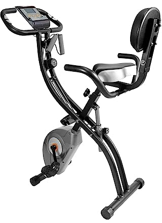 ATIVAFIT Foldable Exercise Bike - Magnetic Indoor Cycling Bike 3-In-1 Home Fitness Bike with Resistance Bands
