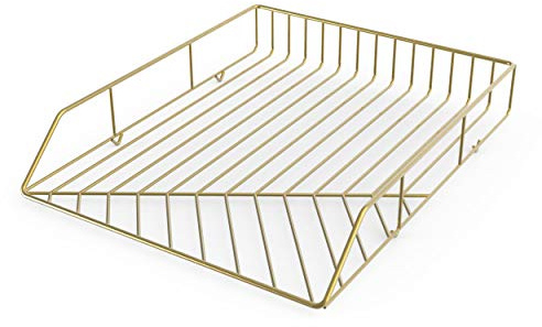 U Brands 3233U03-12 Papierablage aus Metall, Briefgröße, Schreibtischzubehör, Vena-Kollektion, goldfarben