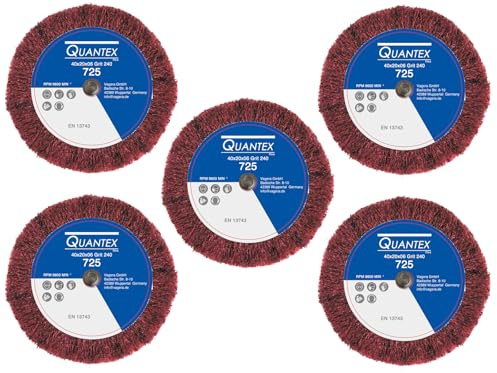 5 Stück Schleifvlies Körnung: 240, 40mmx20mm, 6mm Einspannschaft- Schleifmopstift, Vliesschleifer, Schleifmop, Schleifvlies mit Schaft.